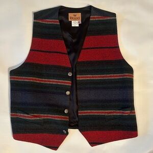 King Ranch Men's Striped Vest - Red and Black